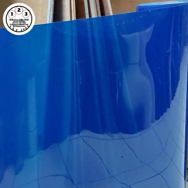 Fiber Pagar Biru Polos Tebal Per Meter