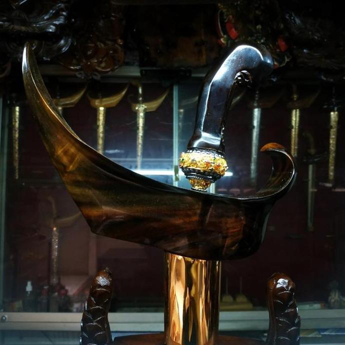 Set Warangka Keris Ladrang Premium Pendok Topeng Motif Naga Istimewa