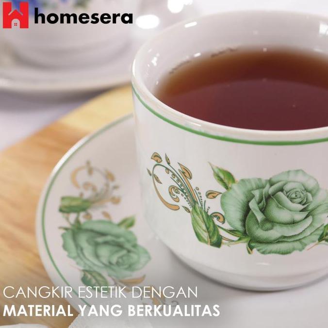 CANGKIR LEPEK KERAMIK LUCKY ( Isi 6 cangkir 6 lepek )