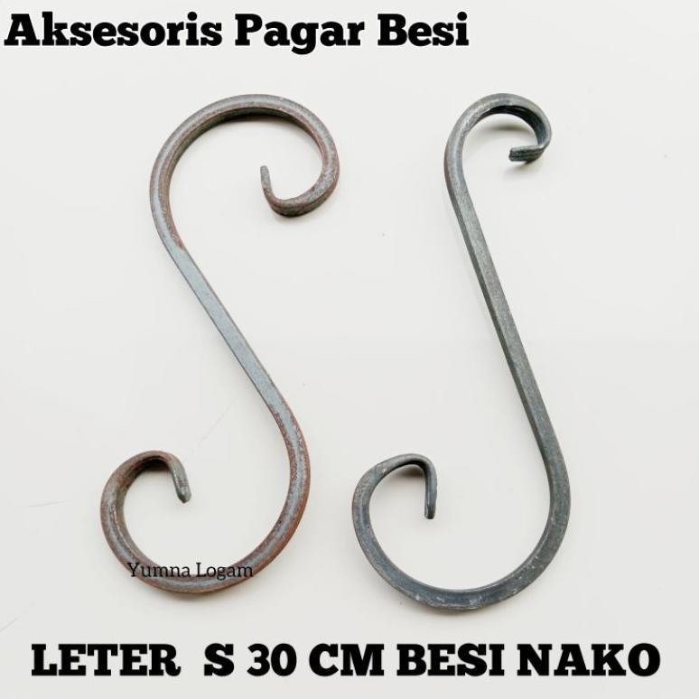 Promo Cod Leter S 30Cm Besi Tempa Nako Ornamen Aksesoris Pagar Besi Nako Virkan Besi Tempa Wrough Ir
