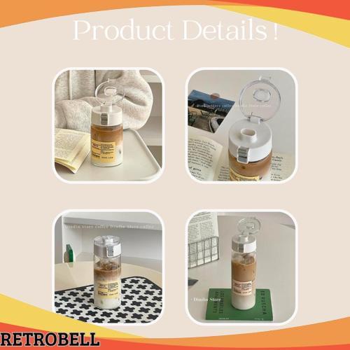 Unik Either.Id - Botol Minum Aesthetic Transparan Bening Estetik Botol Air Minum 350 600 800 Ml