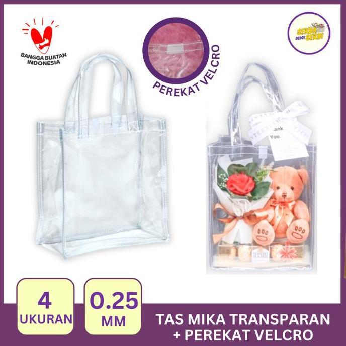 Tas Snack Mika Bening Transparant Tebal Souvenir Hampers Ulang Tahun