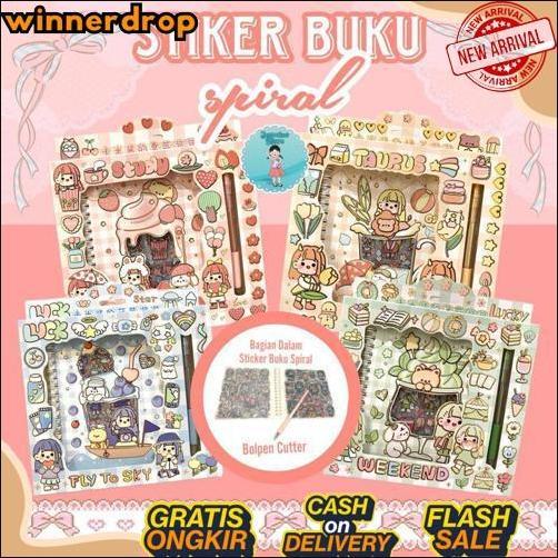 High Quality Stiker Buku Spiral Diy Craft/Imut Fancy Elegan Atk Stiker Imut/Stiker Buku Lucu Spiral 