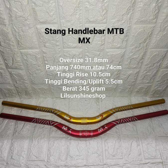 Stang Handlebar 31.8 MX Alloy Oversize 31.8mm Panjang 740mm Sepeda Gunung MTB