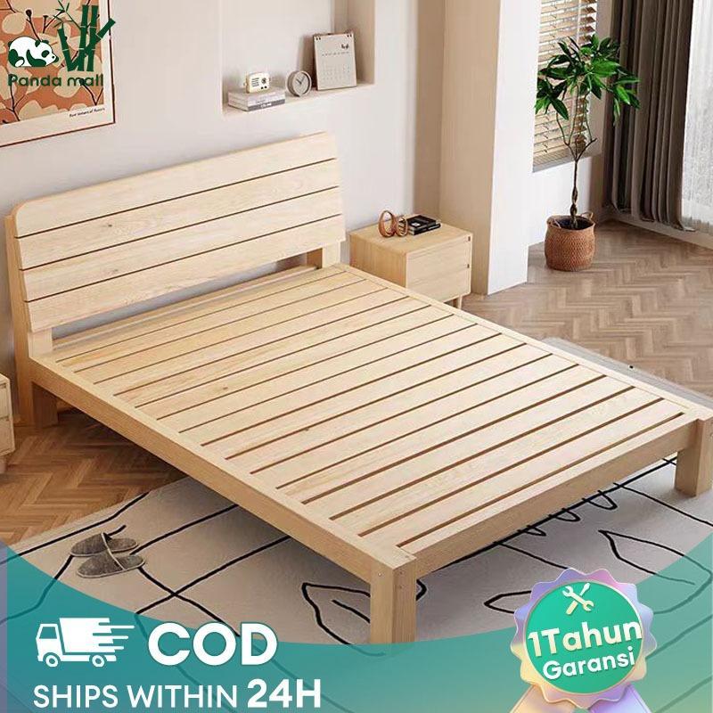 Ranjang Kayu Tempat Tidur Kayu Solid Dipan Tempat Tidur Dipan Lantai Tempat Tidur Dengan Laci