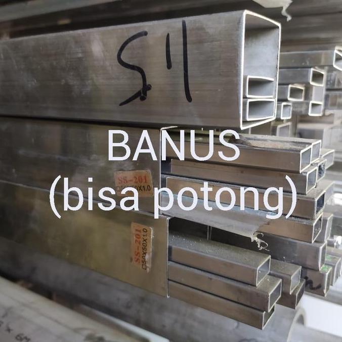 Pipa hollow stainless 304 30 x 30 x 1,2 mm panjang 6 meter / 3 x 3 cm