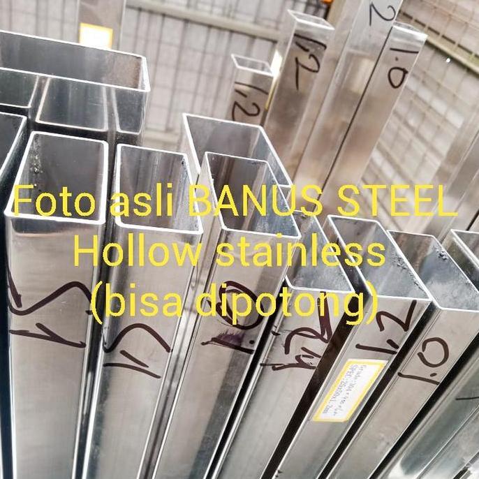 Pipa hollow stainless 304 25 x 25 x 1,2 mm panjang 6 meter / 2,5 x 2,5