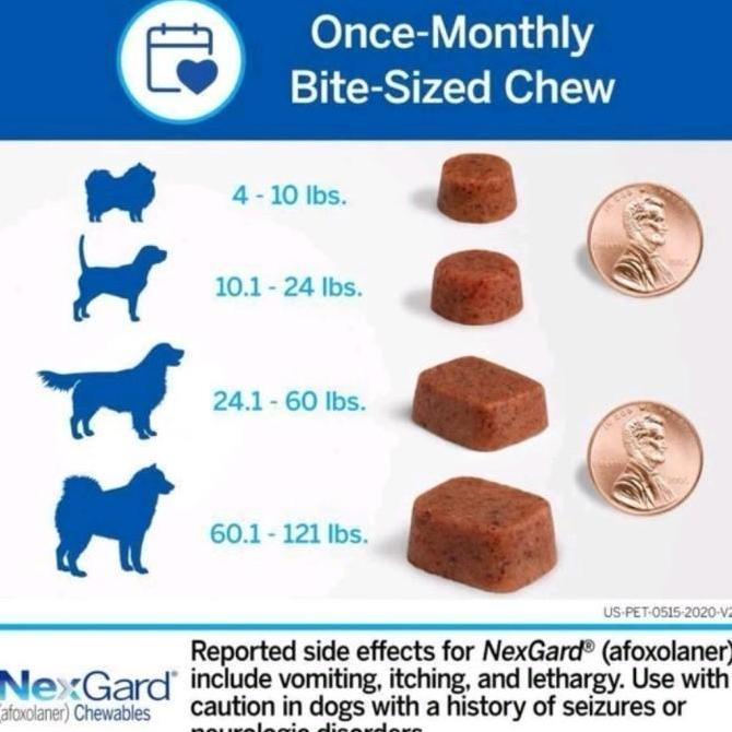 Nexgard Obat Kutu Anjing Demodex Scabies Nexgard XL 25kg-50kg Original Pack