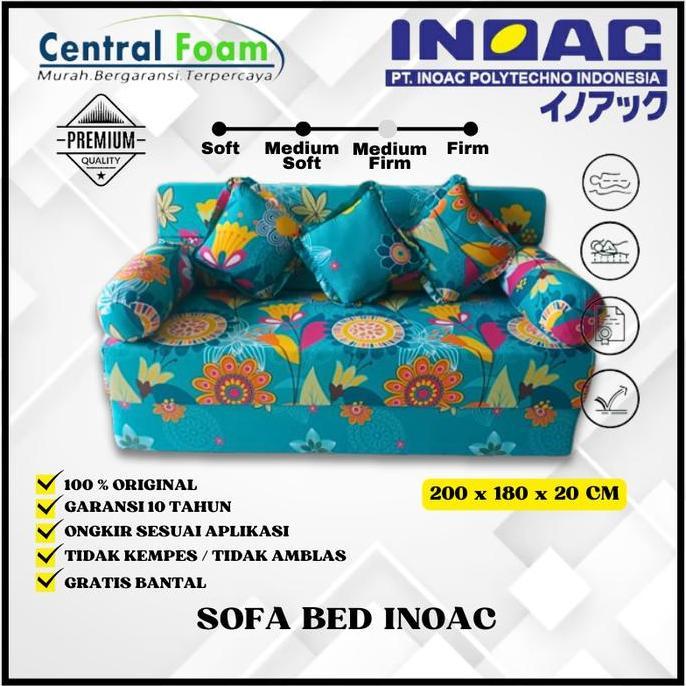Sofa bed INOAC 200 x 180 x 20 Density 23 Asli Original INOAC Bergaransi 10 Tahun Sofabed Kursi Tamu 