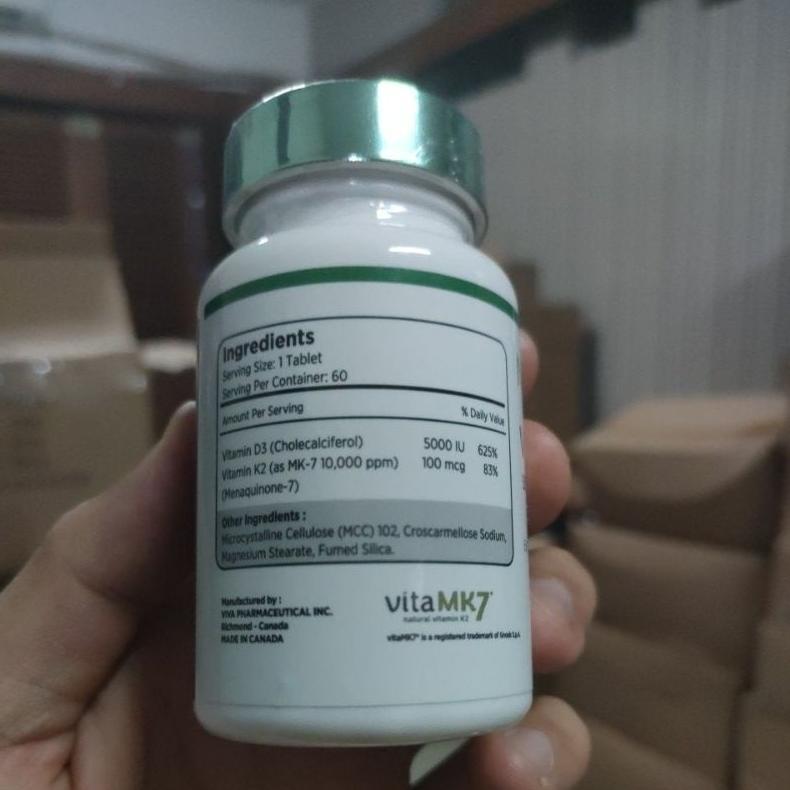 Nutriwell Vitamin D3 5000 Iu + K2 100 Mcg - 60 Tablet Original