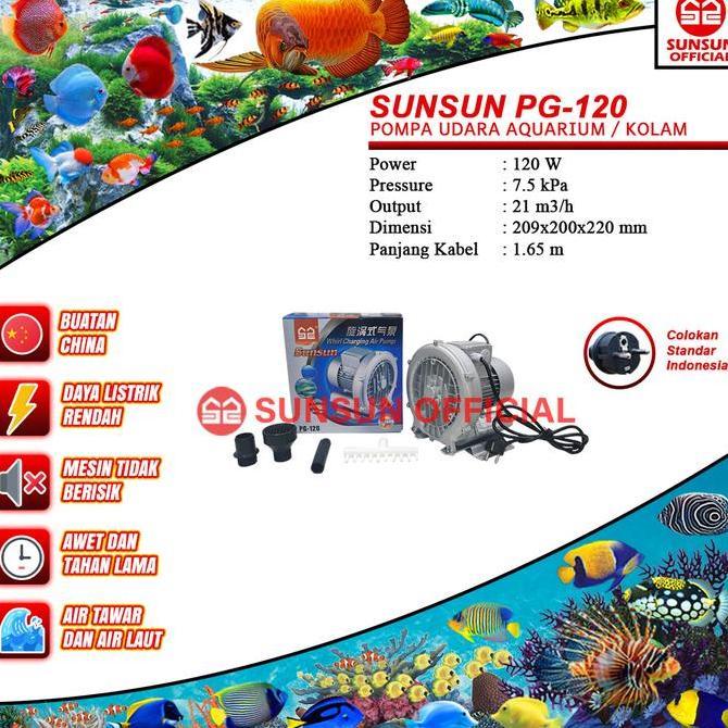 SUNSUN PG 120/180/250/370/550/750/1100 Series Ring Blower Pompa Udara