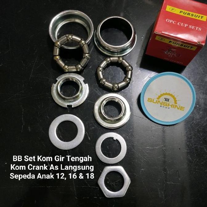 BB Set PURSUIT Kom Gir Tengah Crank As Langsung Sepeda Anak BMX Mini Lipat 12 16 18