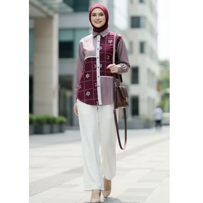 Bianca Dusty Purple Batik Katun S-5XL