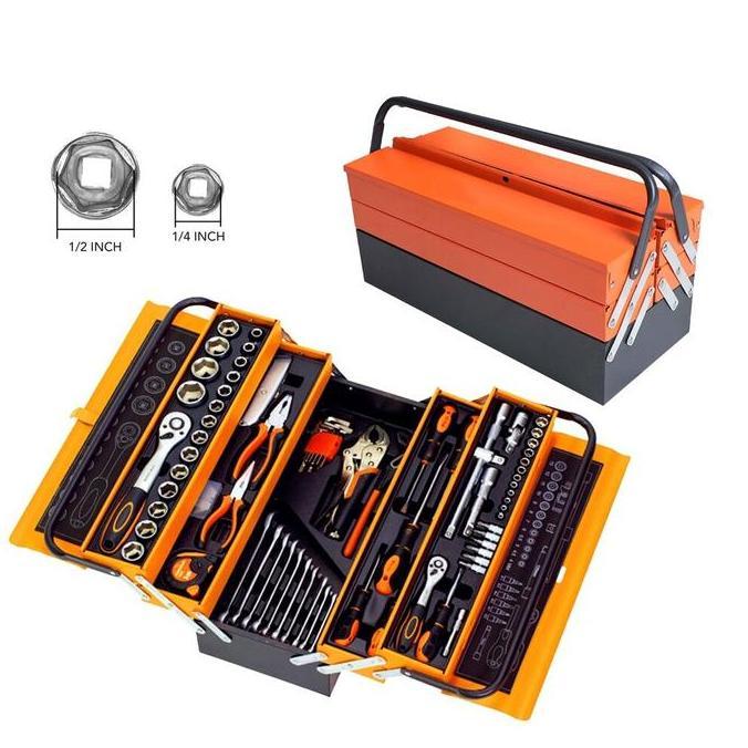 Promo Reaim Tool Kit 85 Pcs Tool Box Perkakas  Kunci Sok Set Pekerjaan Mobil Tool Box Set Alat Bengk