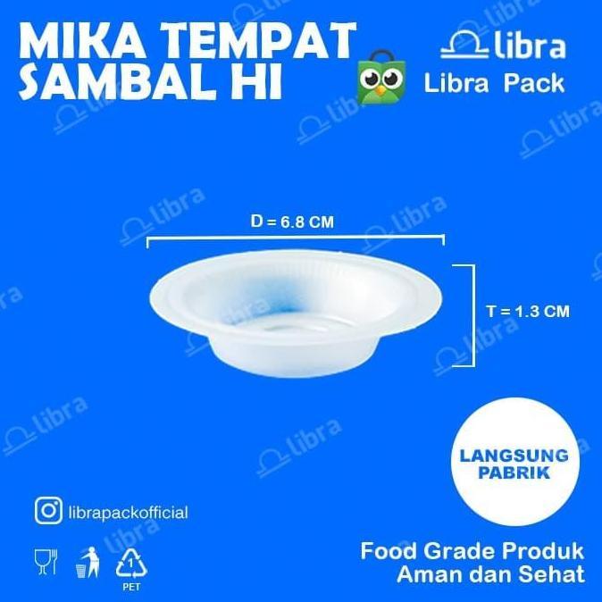 6000pcs wadah CUP tempat tray mika SAMBAL HI sambel saus plastik putih