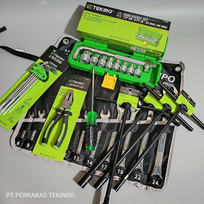 Promo TEKIRO Paket Kunci Toolkit Tekiro 1 Set Lengkap dengan Kunci Bengkel Murah dan Alat Perkakas K