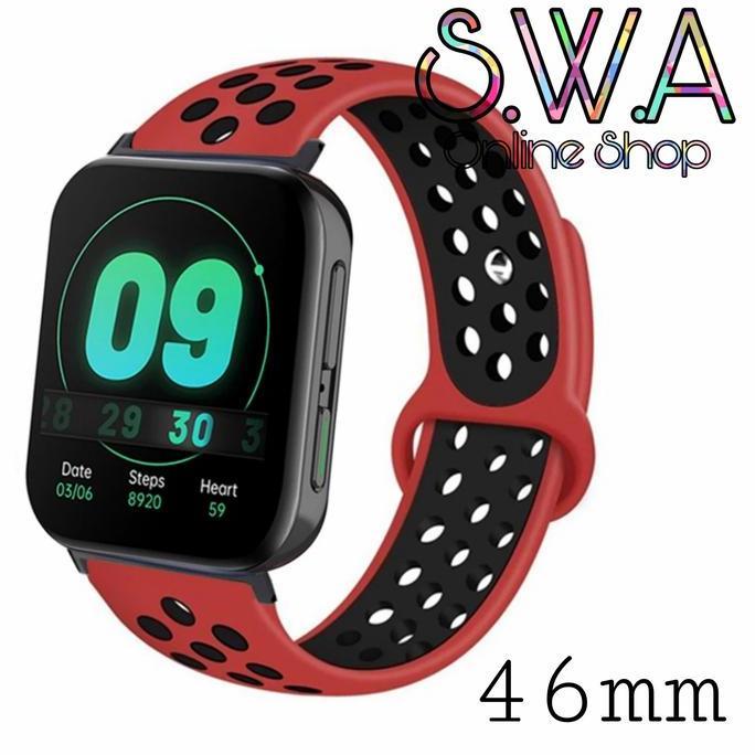 Strap Rubber Silicone Nike Style Sport Watch Band Oppo Watch 46mm Tali Promo Premium
