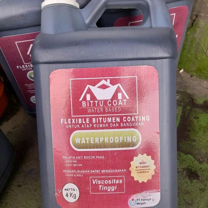 Aspal Cair / Bitu Coat Waterproofing Flexible Bitumen Coating 4.Kg Paint  Sale