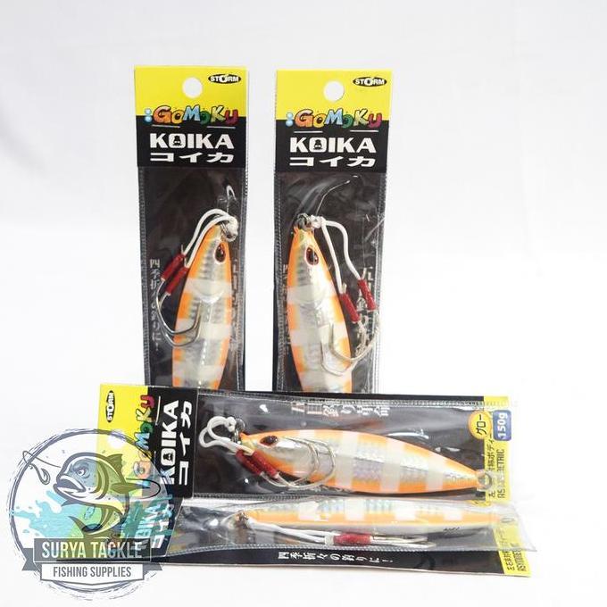 Metal Jig Umpan 150Gr Storm Koika & Assist Hook by VMC - Silver Orange