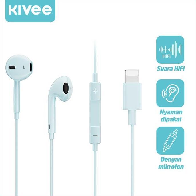 Kivee Original Wired Earphones For Iphone Lightning Bass Boost In Ear Headphones White Noise Isolati