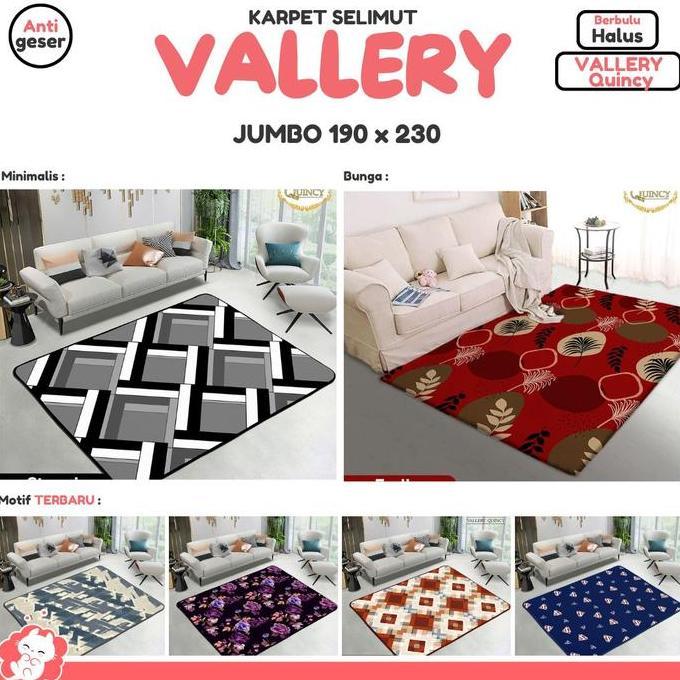 NEW KARMUT JUMBO (KARPET SELIMUT) (190 X 230) VALLERY QUINCY ANTI SLIP ORI