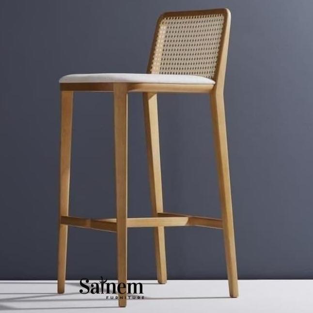 Terlaris Kursi Bar Stool Tinggi Modern Mix Rotan Asli Custom