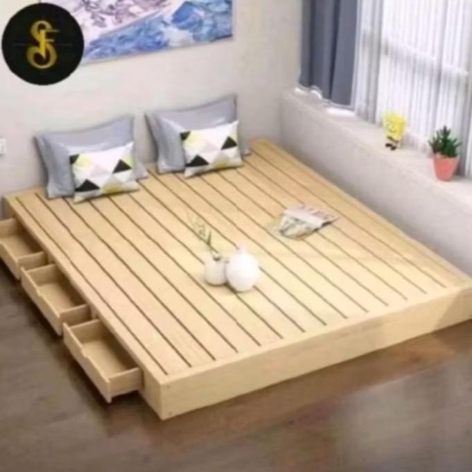 Terlaris Divan Kasur Laci Modern Kayu Asli 120X200,140X200, 160X200, 180X200, 200X200 Kuat Kokoh Mul