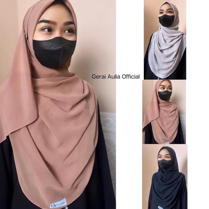 Rasya Hijab by Gerai Aulia shawl Malaysia pashmina ceruty tegak dahi Kerudung Oval Cantik Syari Doll