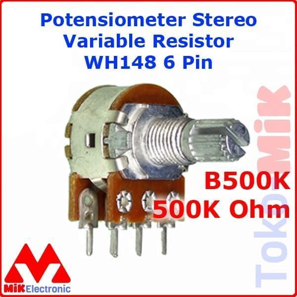 B500K 500K OHM POTENSIOMETER POTENSIO METER STEREO VARIABLE RESISTOR