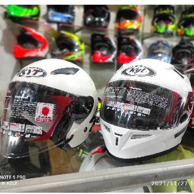 HELM KYT K2 RAIDER SOLID WHITE COUPLE KYT FLAT R SOLID WHITE