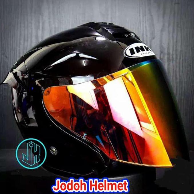 INK HELM DYNAMIC SOLID BLACK+VISOR VENOM+SPOILER PAKET GANTENG