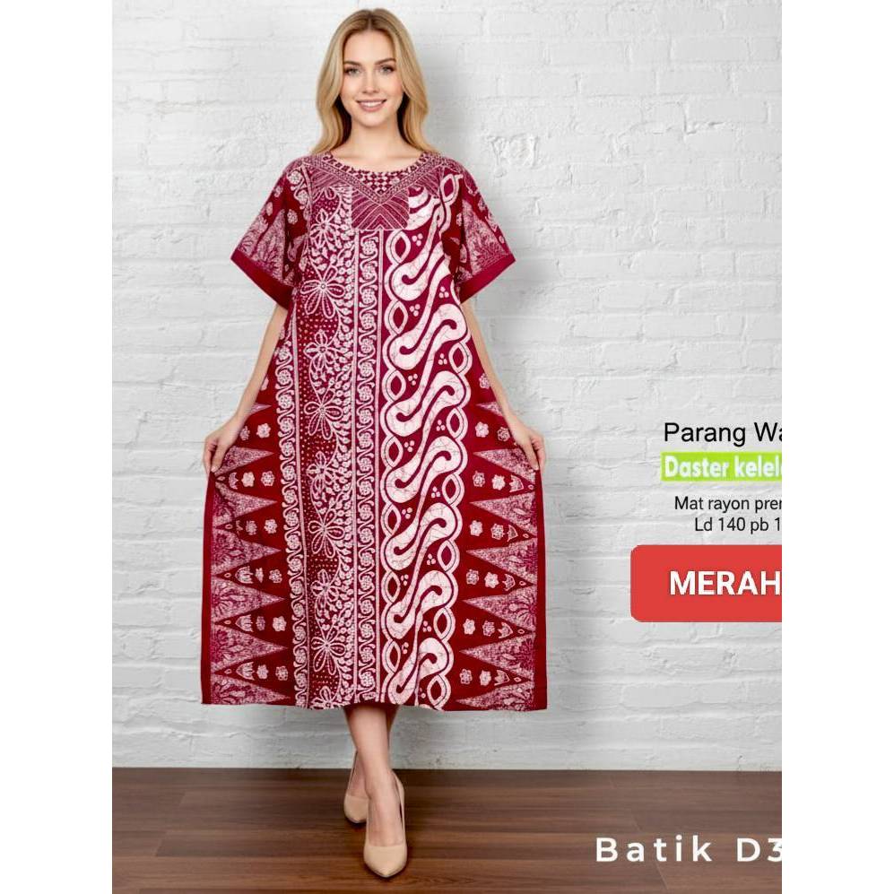 Daster Batik Kelelawar Jumbo LD 140 Non Busui Friendly Bahan Rayon Adem Tidak Luntur - Motif Parang 