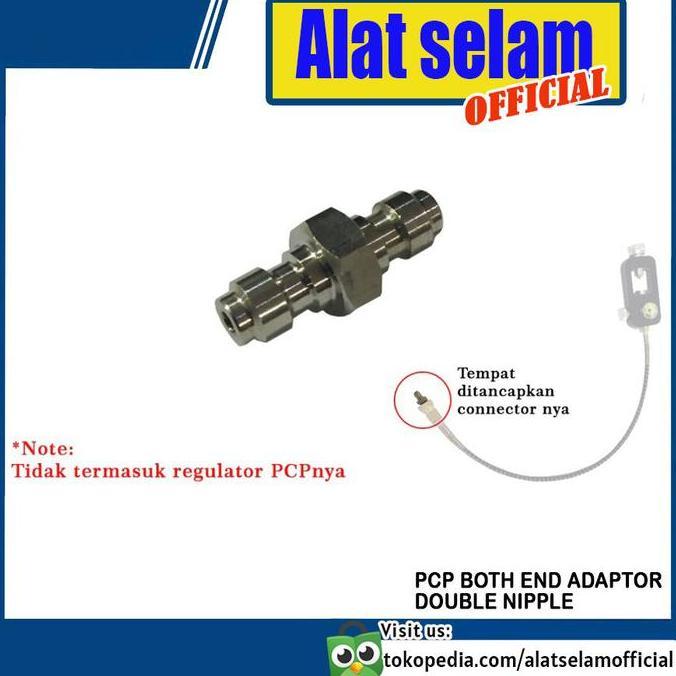 Promo PCP Both End Adaptor Double Nipple Male Ganda Connector Regulator PCP Diskon