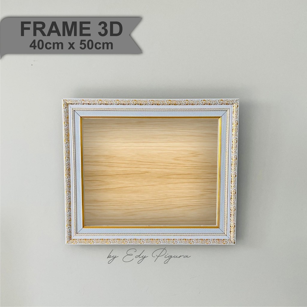 pigura box mahar 3d 40x50 cm dan 40x60 double frame