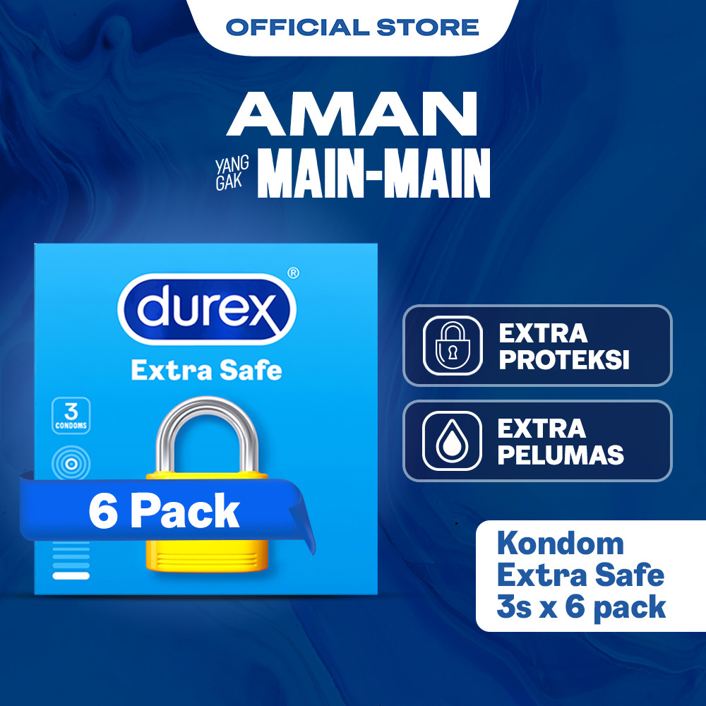 Durex Extra Safe Kondom Tebal Pria Lebih Aman 3s (6 pcs) - Condom