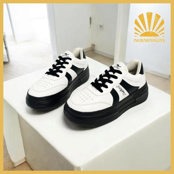 Re-65 Macati Sepatu Sneakers Wanita Hitam Putih Korean Style Terbaru Sepatu Sekolah Wanita Hitam Sep