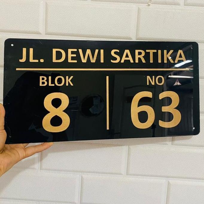 nomor rumah akrilik | papan nomor pintu kos | papan nama rumah akrilik 20x40