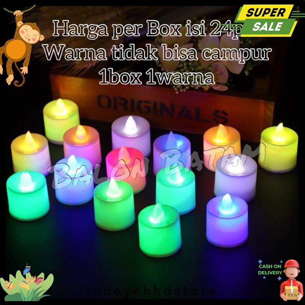 Cod Grosir Isi 24Pcs Lilin Mini Led / Lilin Elektrik / Lampu Hias Natal