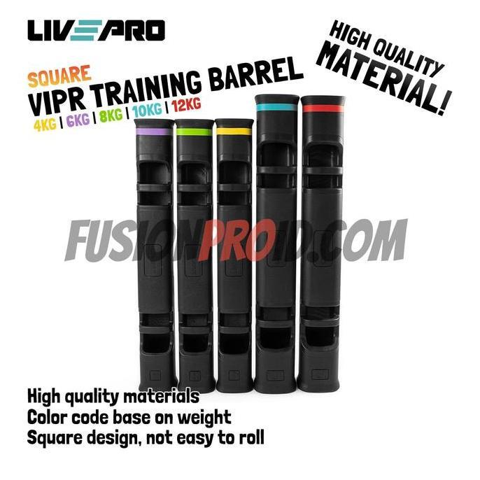 Promo Livepro VIPR Square Fitness Trainer TPR Training Barrel Power Barbell Viper Import Diskon