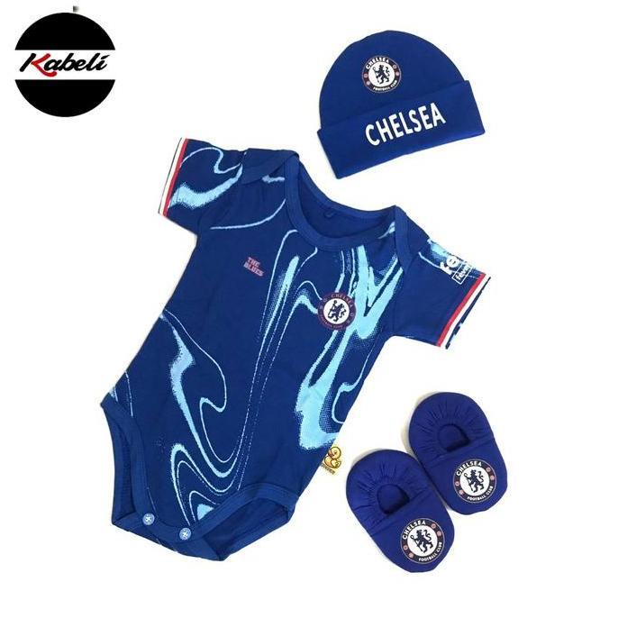 New- baju bola jumper bayi dan topi kupluk CHELSEA