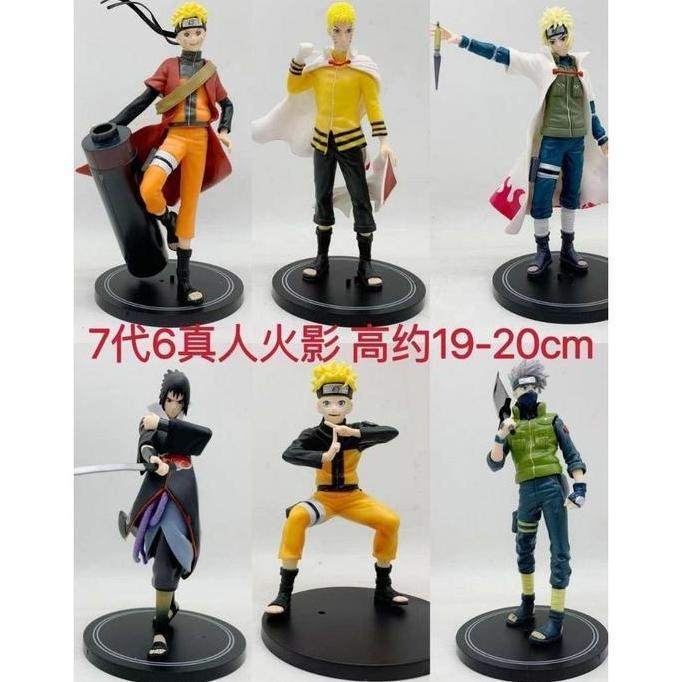 Action Figur Naruto Set 6 Pcs Hokage Ke 7 / Minato Namikaze /Itachi Sasuke / Hatake Kakashi