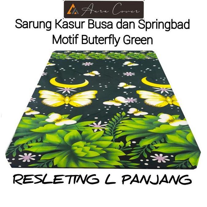 Sprei Resleting Kasur Busa No 2 Ukuran 160x200cm Tebal 10-40cm Motif Bunga - Sarung Kasur Busa Resle