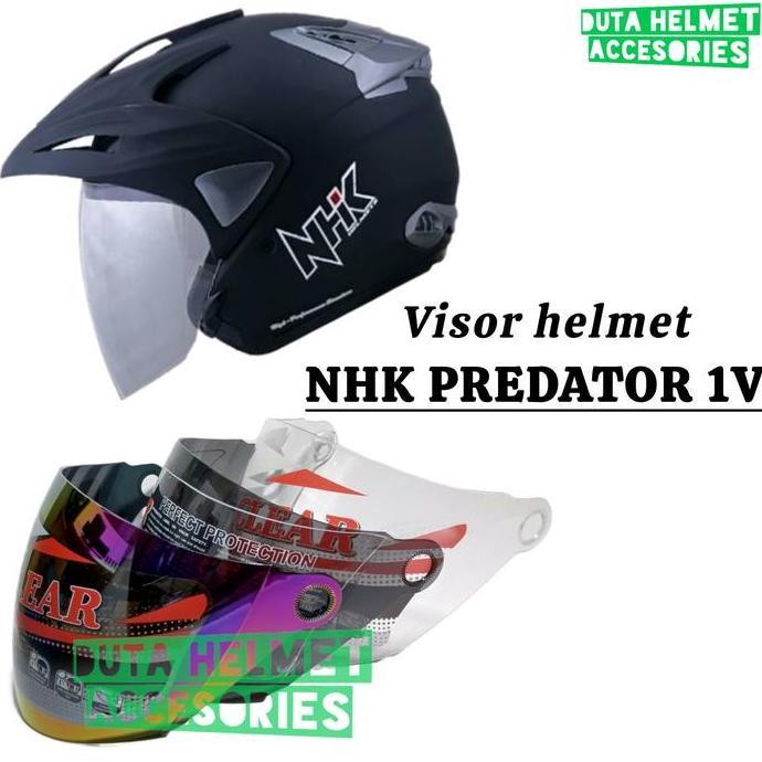 Kaca helm NHK PREDATOR 1 VISOR - visor helmet nhk predator 1V warna bening pelangi hitam