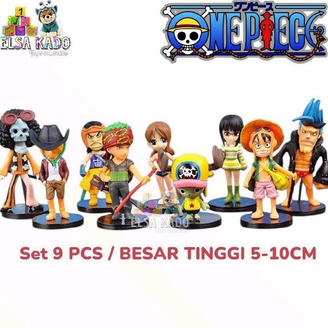 Action Figure One Piece STRONG WORLD Set 9 Pcs Chibi 5-10cm Kru Mugiwara Luffy / Zoro / Sanji / Usop