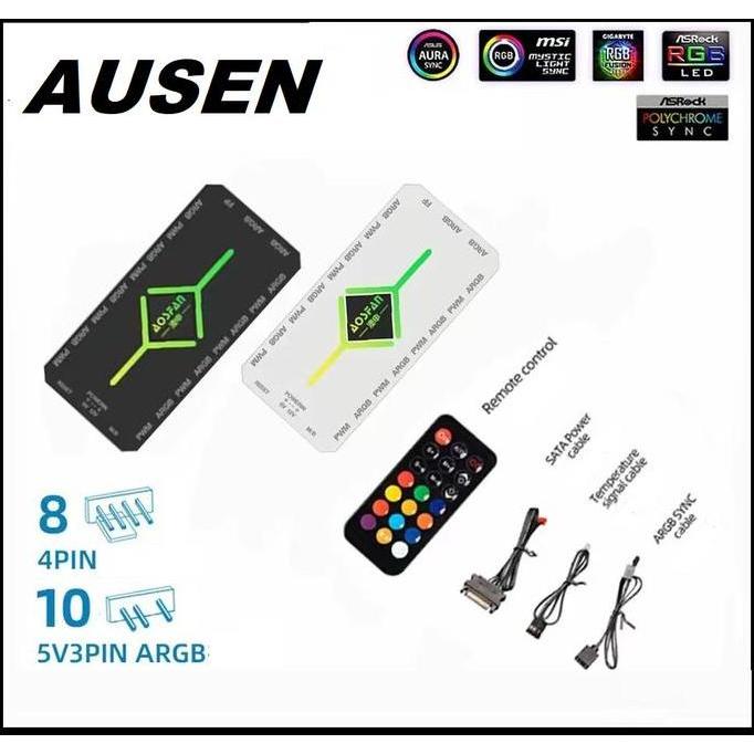 New- COOLMOON RGB Fan Controller + Remote 4pin PWM + 3pin 5V ARGB