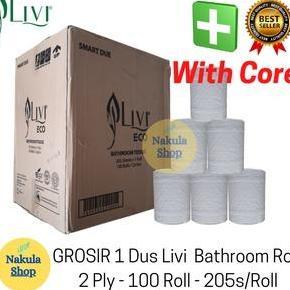 GROSIR 1 DUS Tissue Livi Roll Smart Due / Tisu Toilet Non Emboss - isi 100 Roll GAN