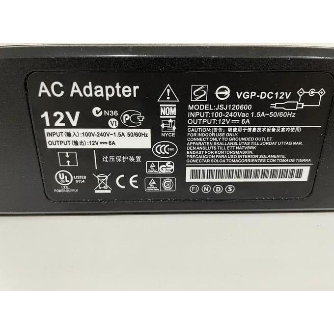 Adaptor 12V 6A / Power Supply Adaptor Dc 12 Volt 6 Ampere