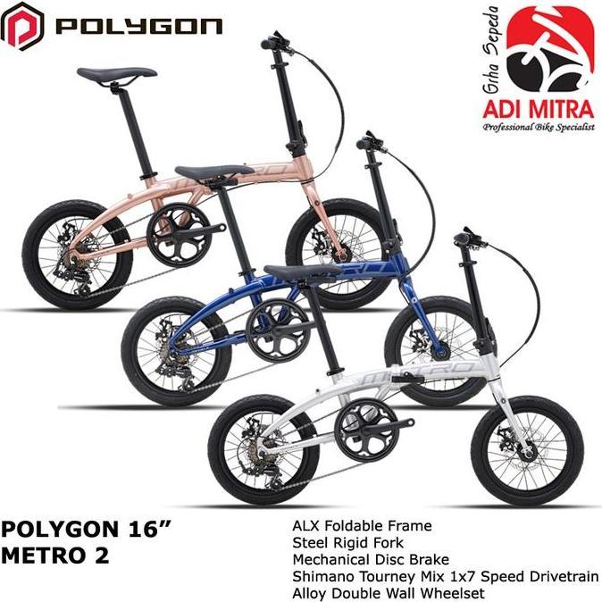 Terbaru Polygon Metro 2 Sepeda Lipat 7 Speed [16 Inch] Folding Bike