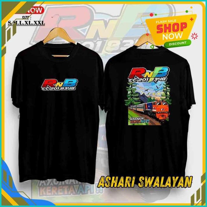 KAOS  BAJU MURAH COMBED 30S DISTRO RNB KAI CC 201 CC201 KERETA API LOKOMOTIF COSTUM LOKAL INDONESIA