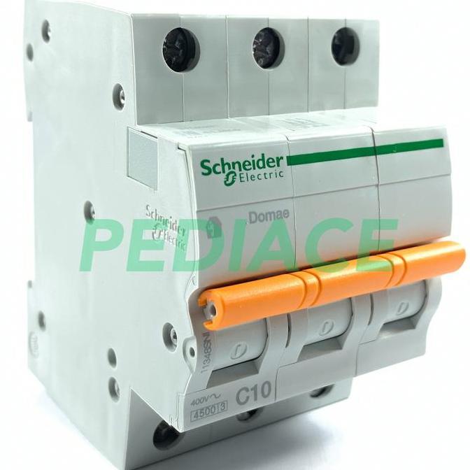 MCB 3 Phase Schneider Merlin Gerin 10A 2200 Watt Circuit Breaker SNI